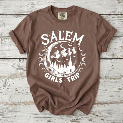 Comfort Colors Salem Witch Girls Trip Moon Phase Halloween T-Shirt