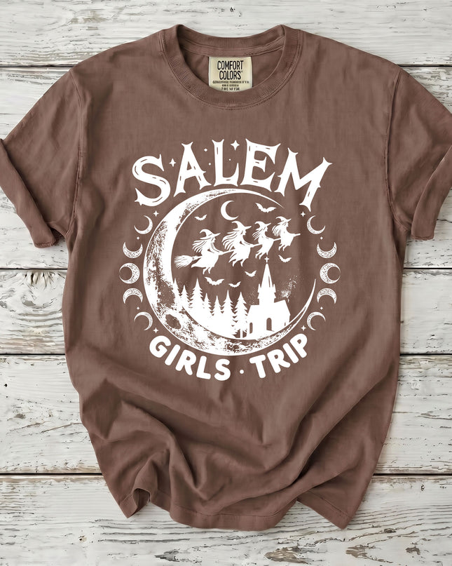 Comfort Colors Salem Witch Girls Trip Moon Phase Halloween T-Shirt