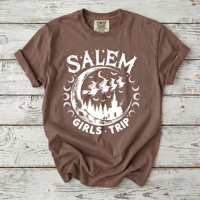 Comfort Colors Salem Witch Girls Trip Moon Phase Halloween T-Shirt