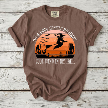 Comfort Colors Desert Witch Halloween Sunset Graphic T-Shirt