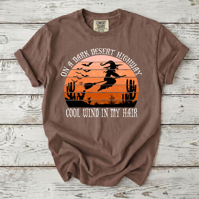 Comfort Colors Desert Witch Halloween Sunset Graphic T-Shirt