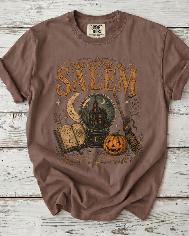 Comfort Colors Salem Witch Meet Me in Salem Halloween T-Shirt