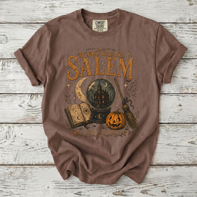Comfort Colors Salem Witch Meet Me in Salem Halloween T-Shirt