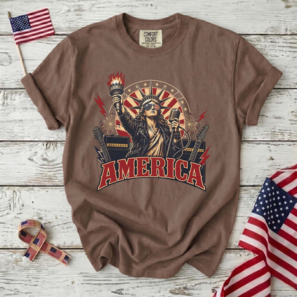 Comfort Colors Liberty of Freedom Patriotic America Rock Music T-Shirt