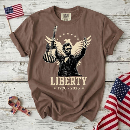 Comfort Colors Liberty 250th Anniversary USA Rockstar Lincoln Eagle T-Shirt