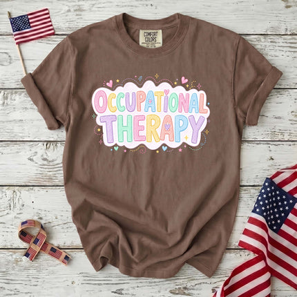 Comfort Colors Occupational Therapy Pastel Rainbow Therapist Gift T-Shirt