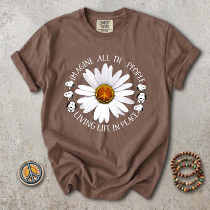 Comfort Colors Imagine All The People Peace Daisy T-Shirt