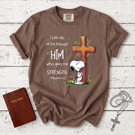 Comfort Colors Philippians 4 13 Strength Through Christ Christian T-Shirt