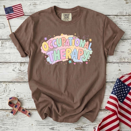 Comfort Colors Occupational Therapy Pastel Rainbow Therapist Gift T-Shirt