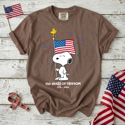 Comfort Colors 250 Years Of Freedom Fireworks Patriotic Dog T-Shirt