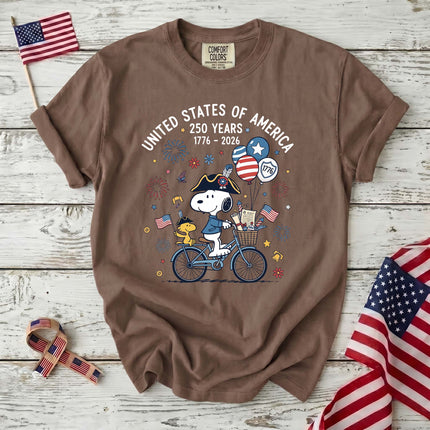 Comfort Colors 250th Anniversary USA Colonial Dog Bicycle T-Shirt