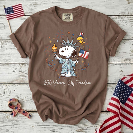 Comfort Colors 250 Years Of Freedom Liberty Patriotic Dog T-Shirt