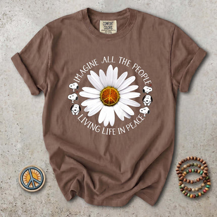 Comfort Colors Imagine All The People Peace Daisy T-Shirt