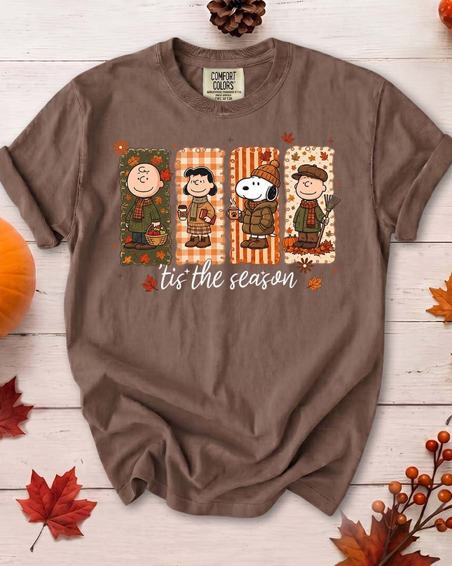 Comfort Colors Fall Autumn Tis The Season Cozy Friends Thanksgiving T-Shirt