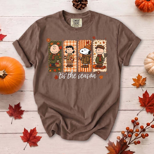 Comfort Colors Fall Autumn Tis The Season Cozy Friends Thanksgiving T-Shirt