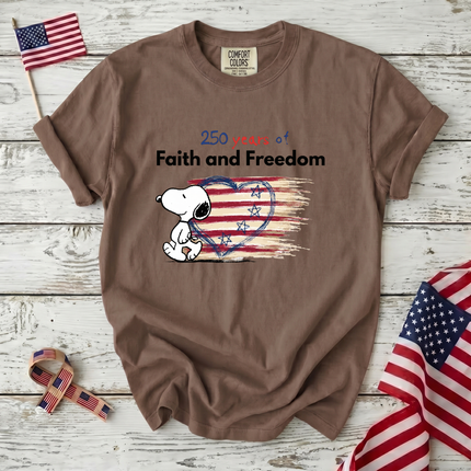 Comfort Colors 250 Years Faith Freedom America 250 T-Shirt