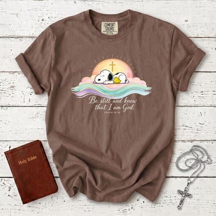 Comfort Colors Be Still and Know That I Am God Psalm 46:10 Christian Faith T-Shirt