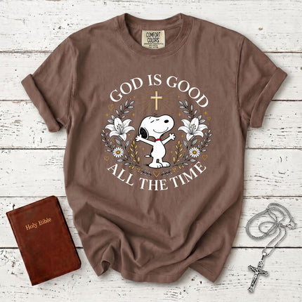 Comfort Colors God Is Good All The Time Christian Cross Lily Easter Gift T-Shirt