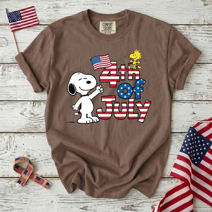 Comfort Colors 4th Of July American Flag Dog T-Shirt