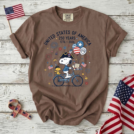 Comfort Colors 250th Anniversary USA Colonial Dog Bicycle T-Shirt