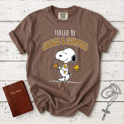 Comfort Colors Fueled by Jesus and Coffee Christian T-Shirt