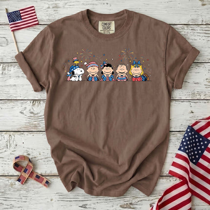 Comfort Colors Fireworks Patriotic Friends Lying Down T-Shirt