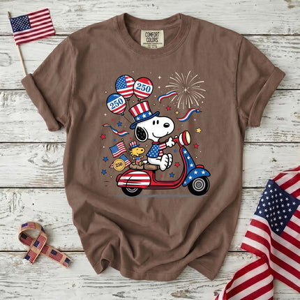 Comfort Colors 250th USA Patriotic Scooter Dog T-Shirt