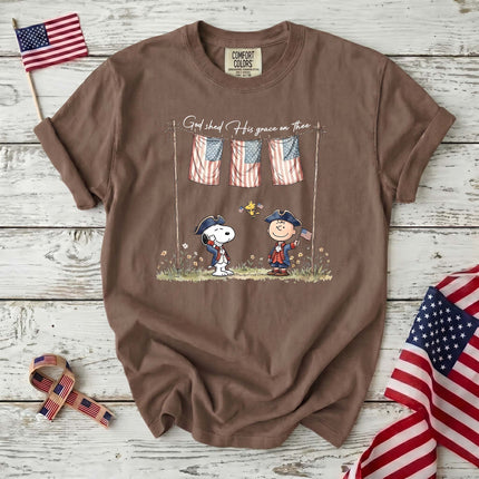 Comfort Colors God Shed His Grace On Thee Patriotic Colonial Friends T-Shirt