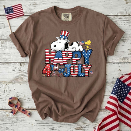Comfort Colors Happy 4th Of July Sleepy Patriotic Dog T-Shirt