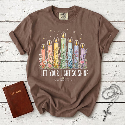 Comfort Colors Let Your Light So Shine Matthew 5:16 Christian Bible Verse T-Shirt