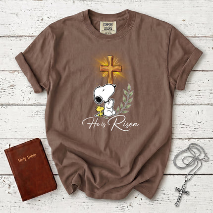 Comfort Colors He Is Risen Cross Christian Easter T-Shirt