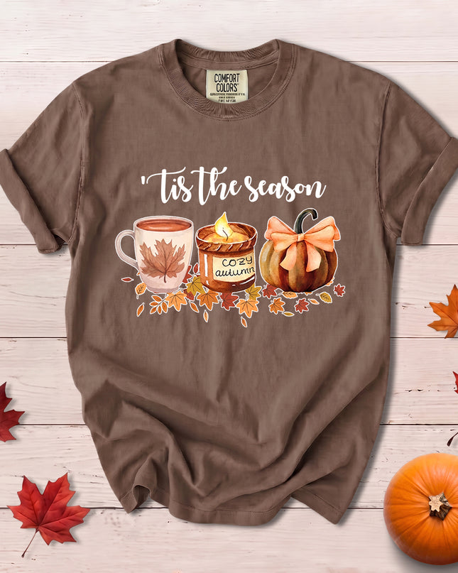 Comfort Colors Fall Pumpkin Coffee Cozy Autumn T-Shirt