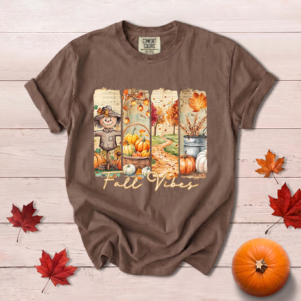 Comfort Colors Fall Vibes Scarecrow Pumpkin Thanksgiving T-Shirt