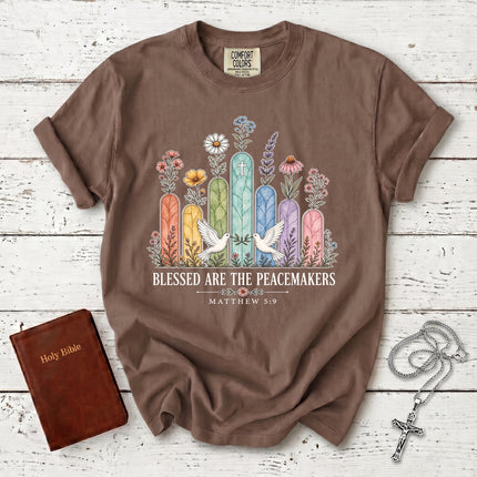 Comfort Colors Blessed Are the Peacemakers Matthew 5:9 Christian Bible Verse T-Shirt