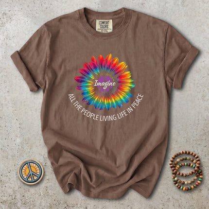 Comfort Colors Hippie Peace Tie Dye Sunflower Retro T-Shirt