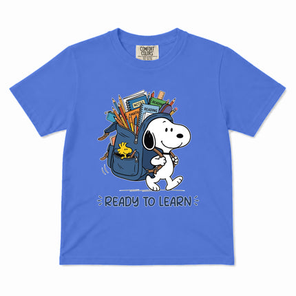 Comfort Colors Back To School Ready To Learn Backpack Kid T-Shirt