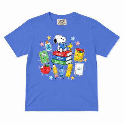 Comfort Colors Back To School Learn Grow Succeed Books Kid T-Shirt