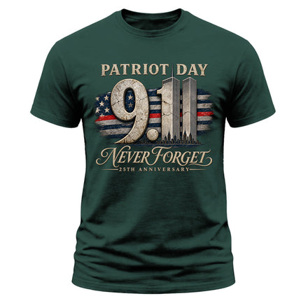 9/11 Patriot Day Never Forget 25th Anniversary September 11 Memorial T-Shirt