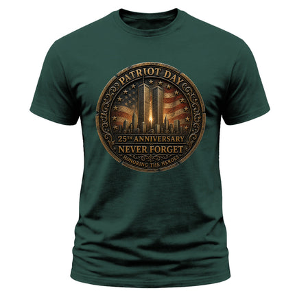 Patriot Day 9/11 25th Anniversary Never Forget Honoring The Heroes T-Shirt