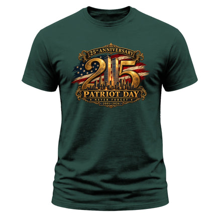 9/11 Patriot Day 25th Anniversary 2001 2026 Never Forget Memorial T-Shirt
