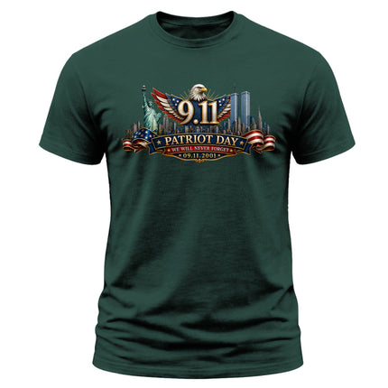 9/11 Patriot Day Never Forget American Eagle September 11 Memorial T-Shirt