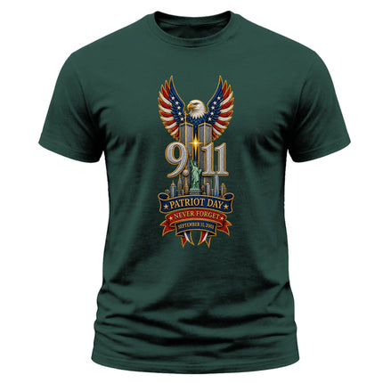9/11 Patriot Day Never Forget September 11 American Eagle Memorial T-Shirt