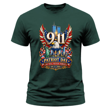 9/11 Patriot Day Never Forget September 11 Memorial American Eagle T-Shirt