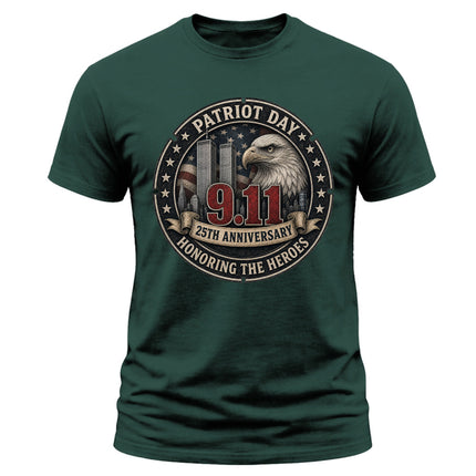 9/11 Patriot Day 25th Anniversary Honoring The Heroes Memorial T-Shirt