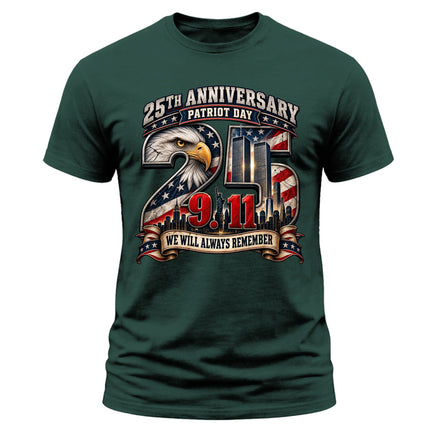 9/11 25th Anniversary Patriot Day We Will Always Remember Memorial T-Shirt