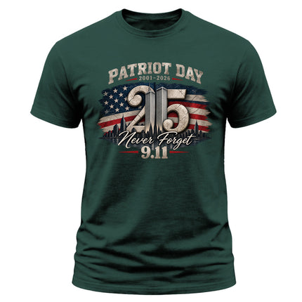 9/11 Patriot Day 25th Anniversary 2001 2026 Never Forget Memorial T-Shirt