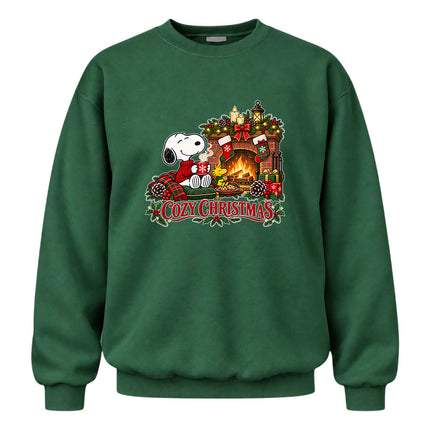 Cozy Christmas Fireplace Hot Cocoa Holiday Sweatshirt