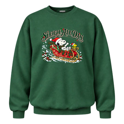 Sleigh All Day Christmas Holiday Sleigh Sweatshirt