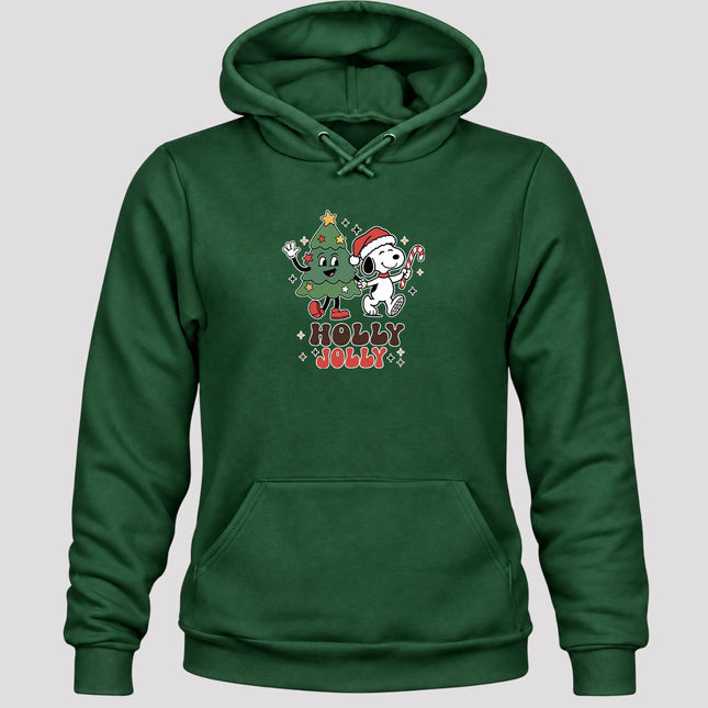 Holly Jolly Christmas Tree Candy Cane Retro Hoodie