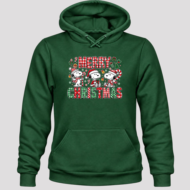 Merry Christmas Plaid Candy Cane Holiday Hoodie